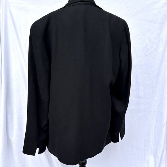 Doncaster VTG Women's 100% Wool Black Blazer Jacket Size 10 Career Dark Academia - Picture 2 of 10